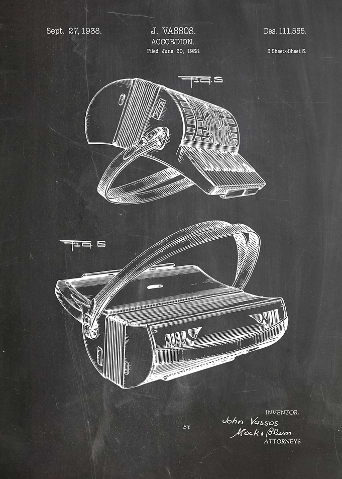 Accordion patent 1938