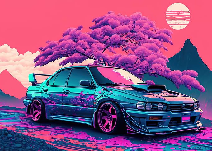 car cherry blossoms sakura