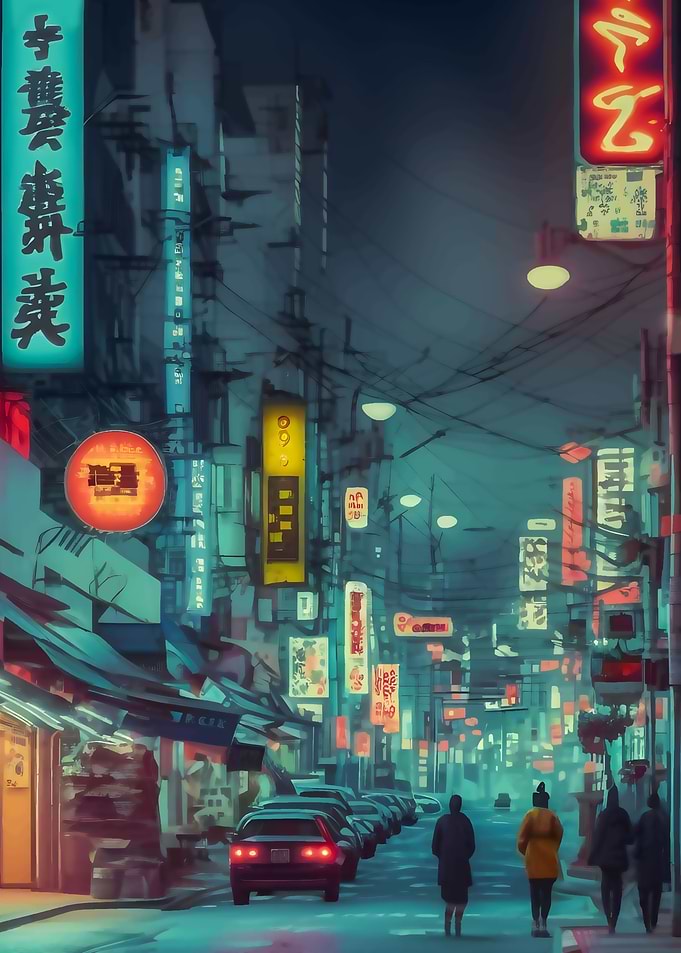 Tokyo city night anime
