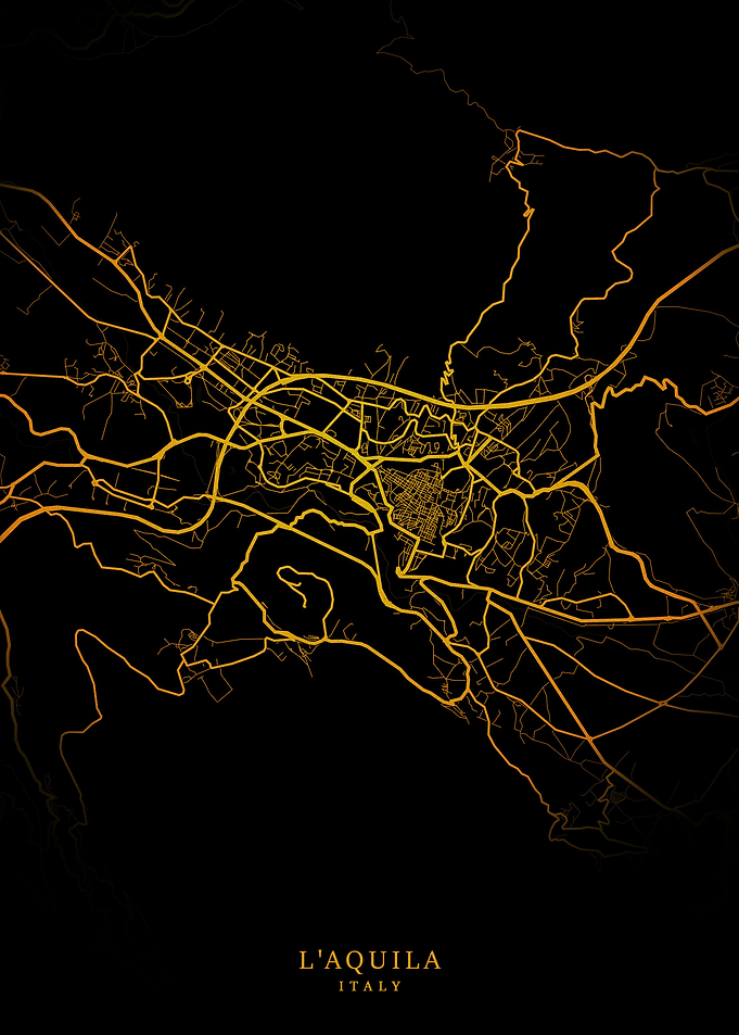 L Aquila City Map Gold