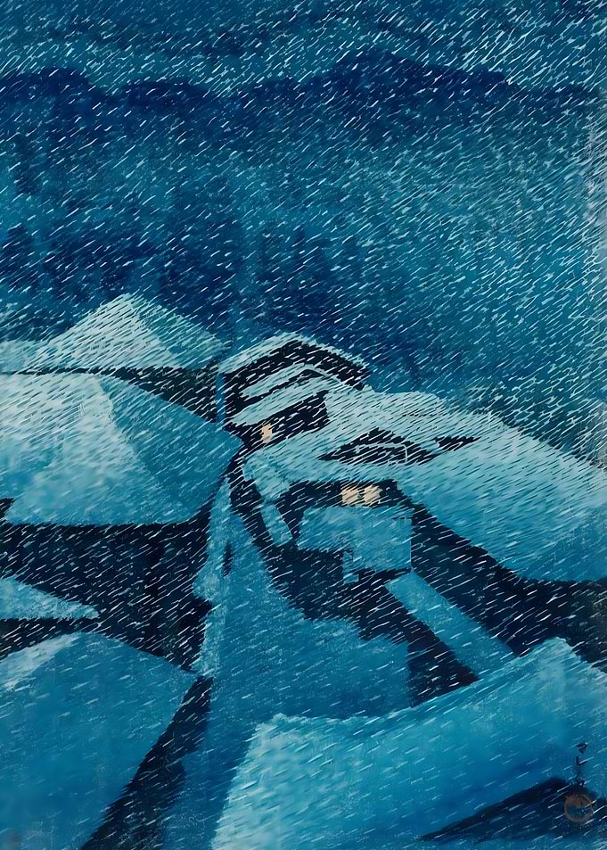 Ukiyo e Snow in Shiobara