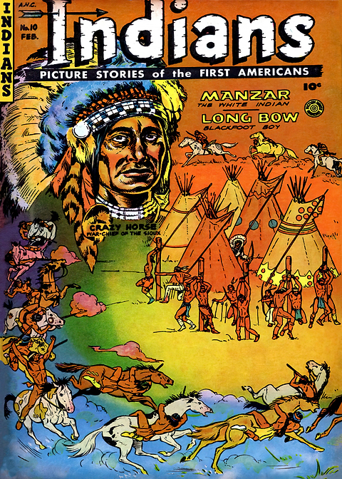 Indians 10 — golden age comic art on metal