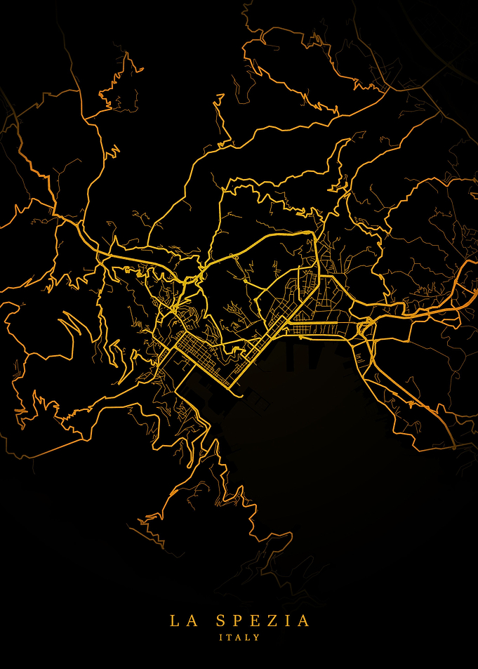 La Spezia City Map Gold