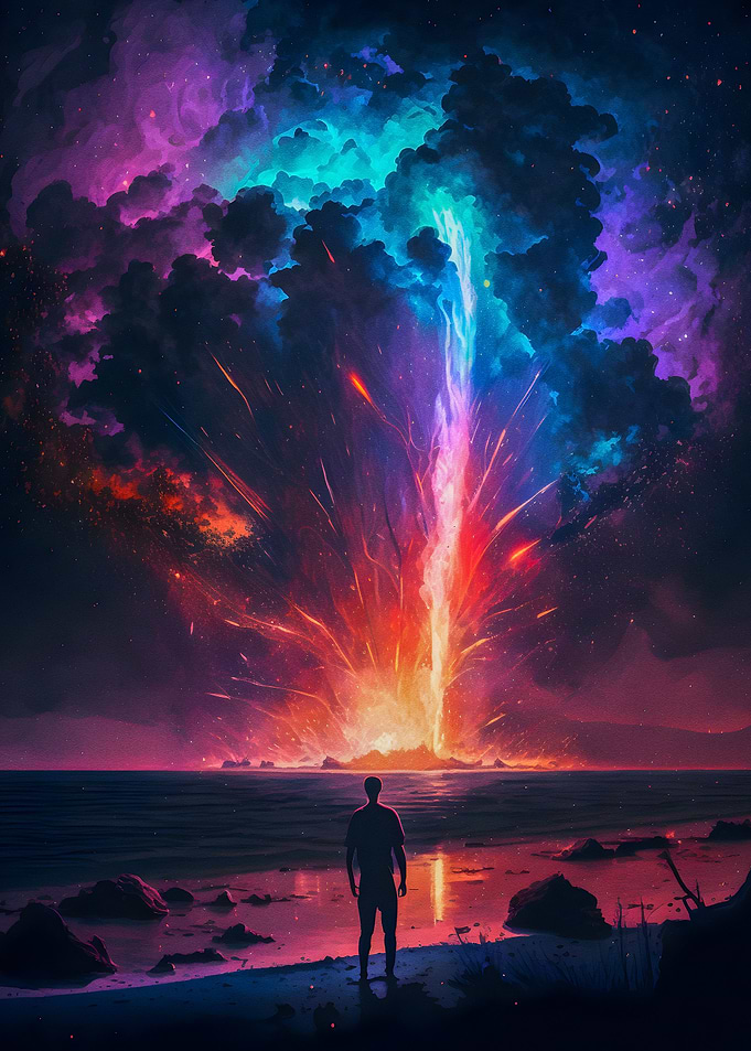 Explosion at sea
