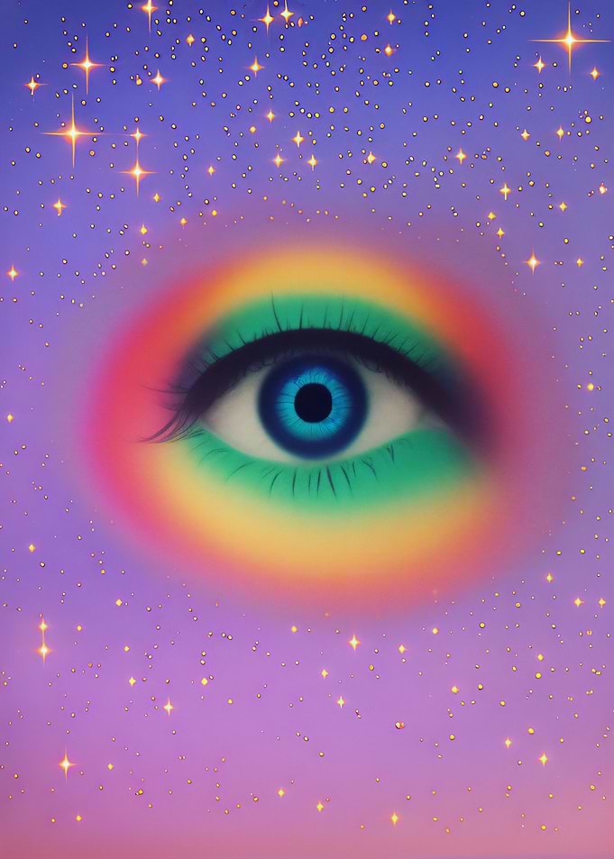 Eye psychedelic sky night