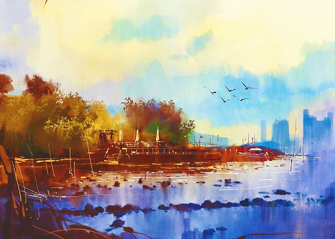 Seascape watercolor