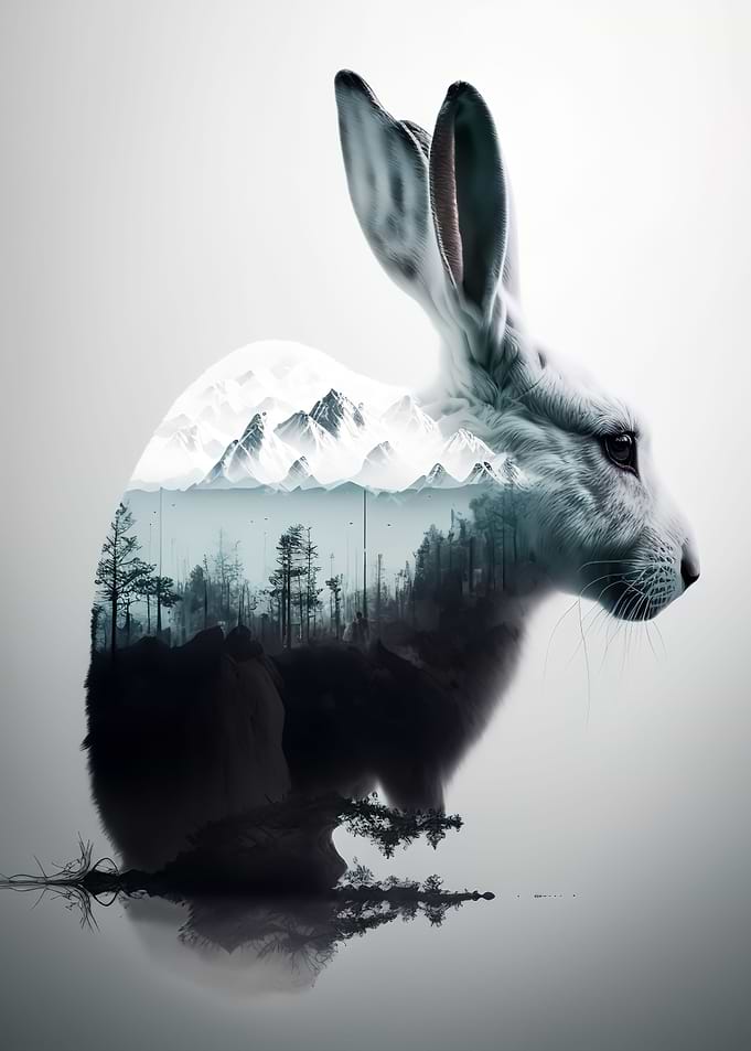 Rabbit Double Exposure