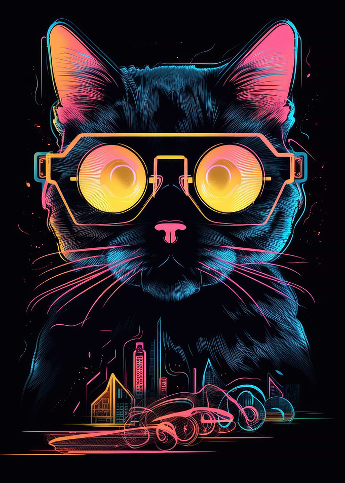 Cyber Nerd Cat