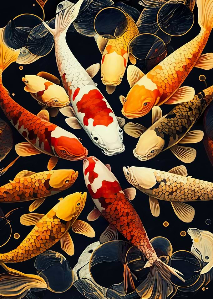 Feeding Koi Fish In Pond