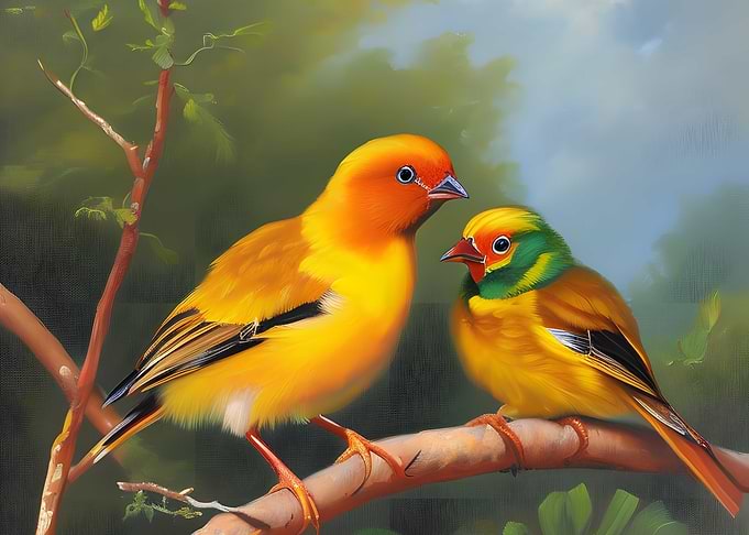 Two baby birds sitting