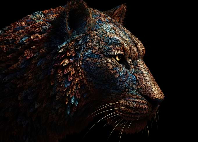 Vantablack Spotted Lion
