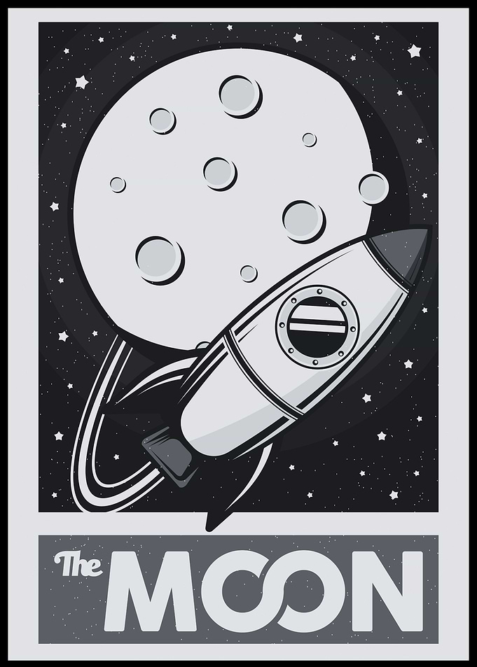 The Moon Retro Style