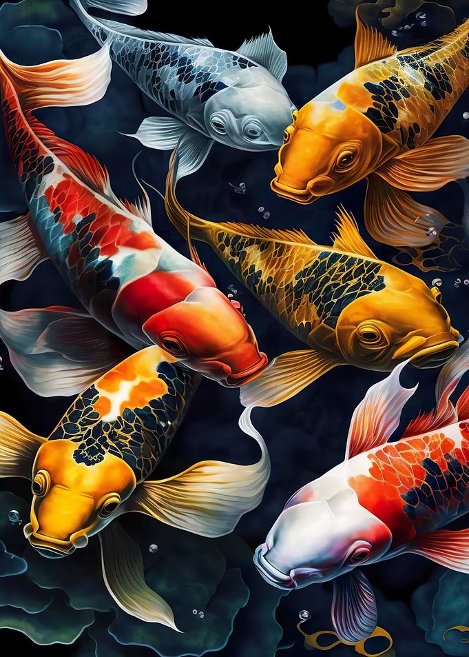 Colorful Koi Watercolor