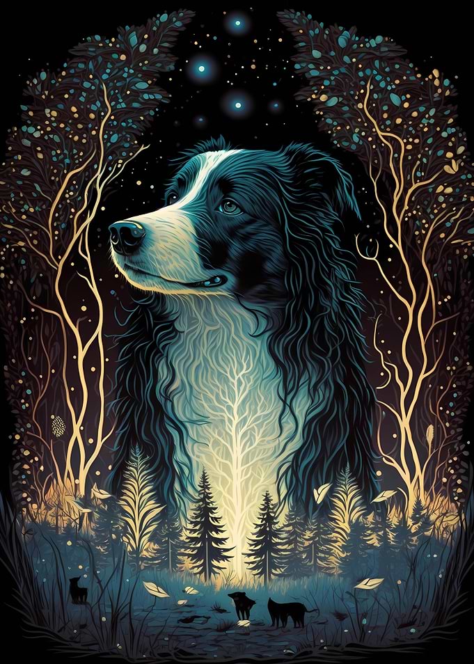 Border Collie Dog Forest