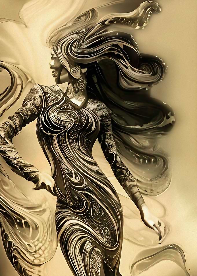 Graceful woman silhouette
