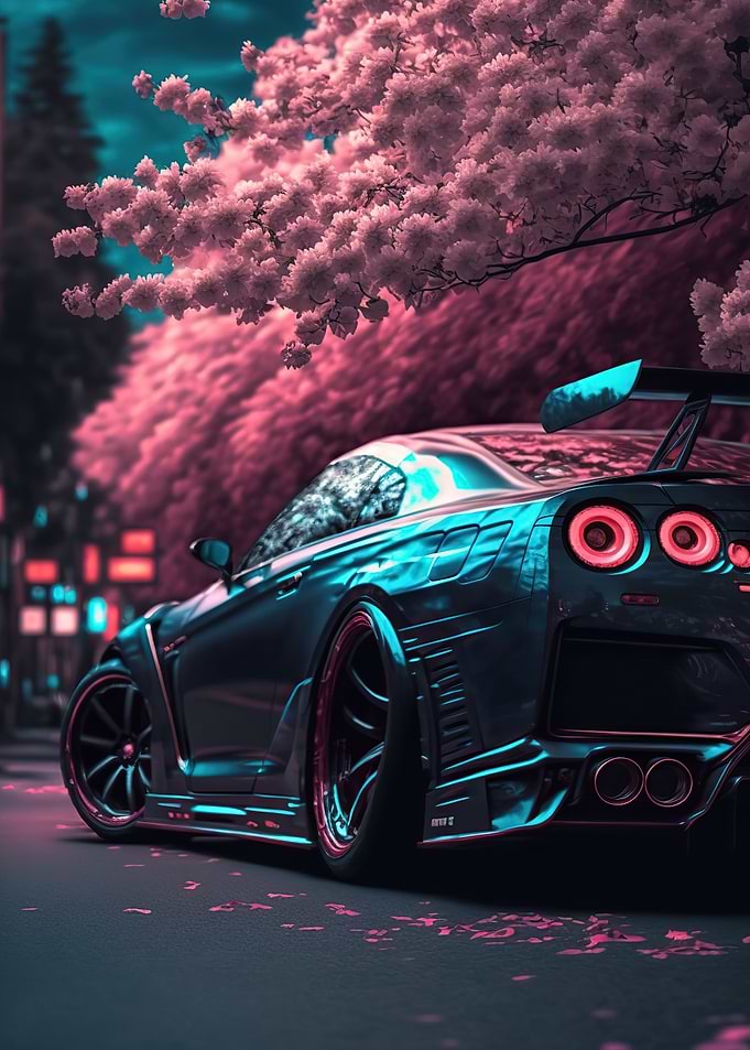 car cherry blossom japan