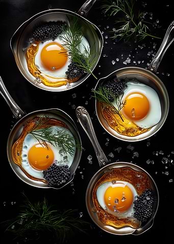 Culinary Eggs in the Pan