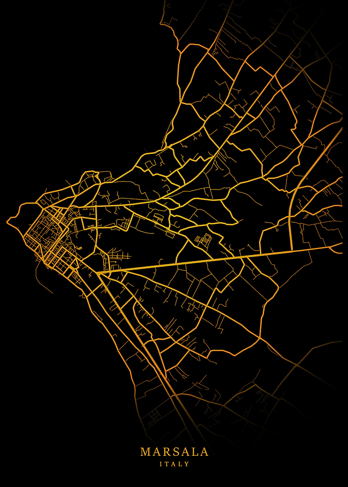 Marsala City Map Gold