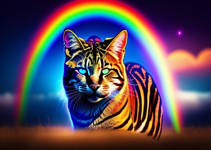 3D Cat Neon Lights