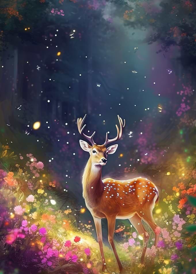cute deer flower