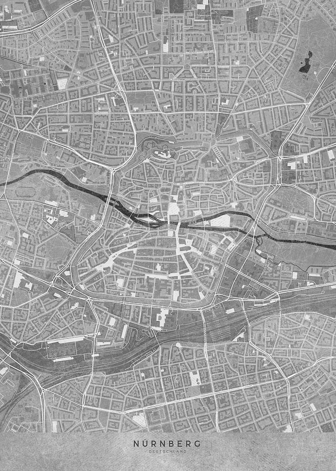 Gray map of Nuremberg D
