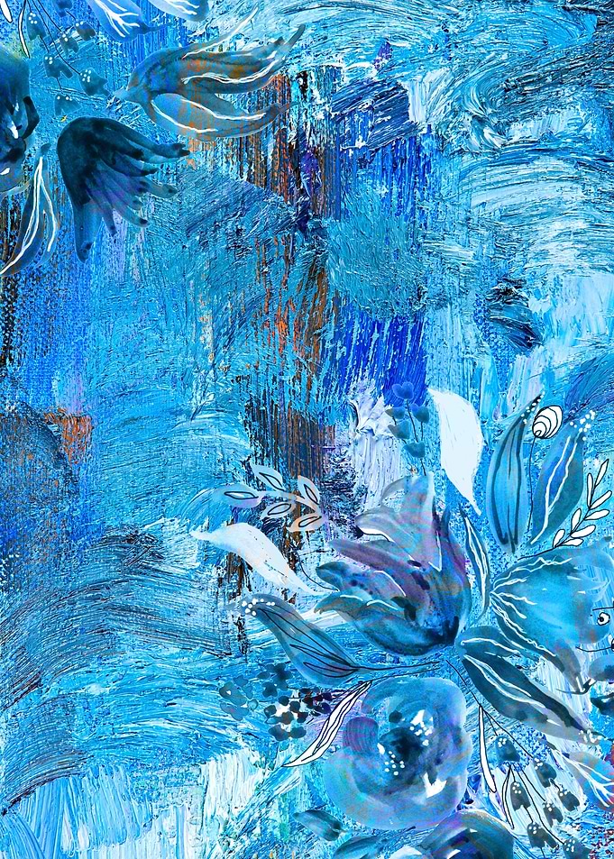 Abstract Painting Bleu W2