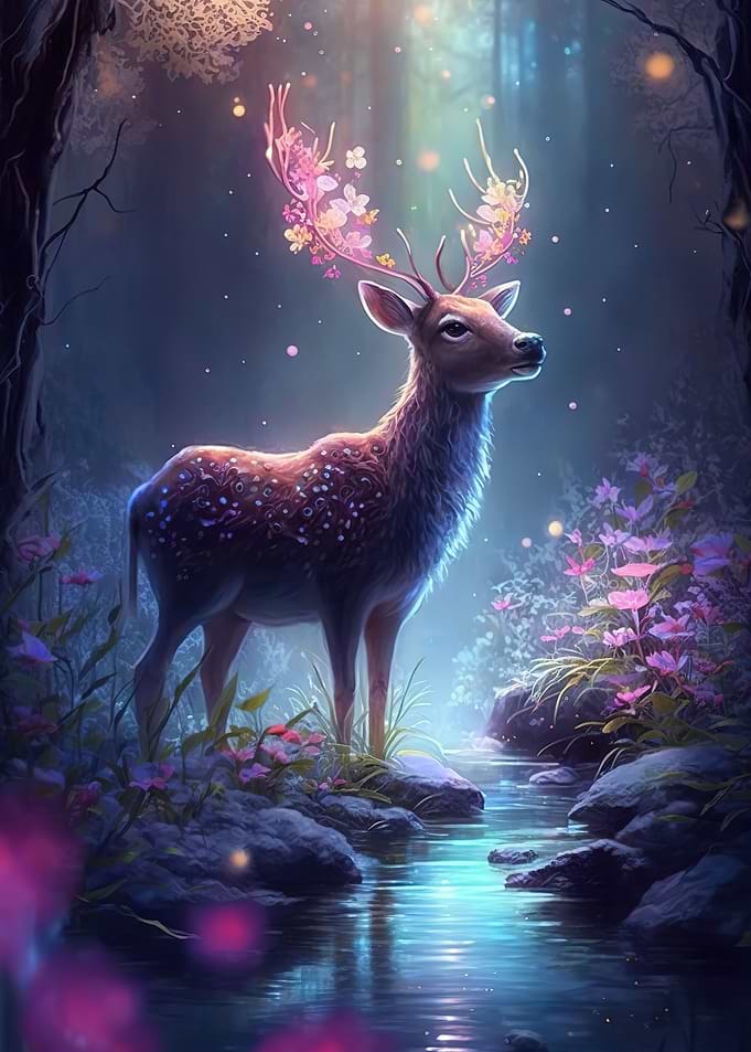 cute deer flower