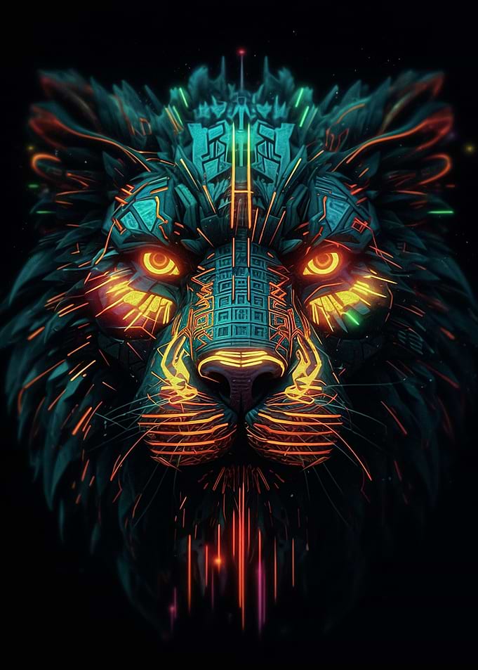 Cyberpunk Lion