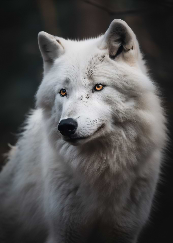 Graceful Arctic Wolf