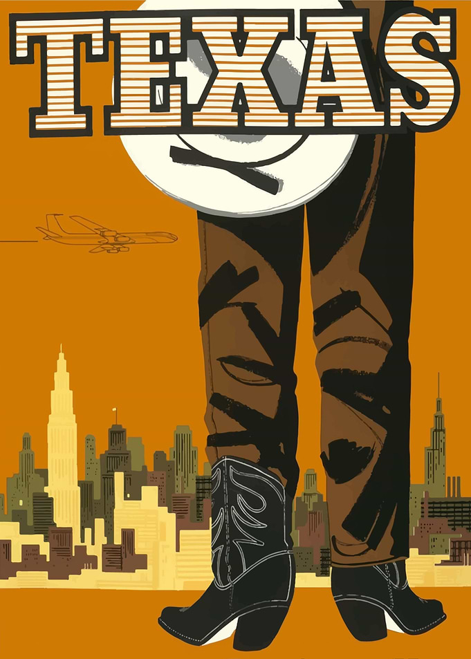 Texas USA Vintage Poster