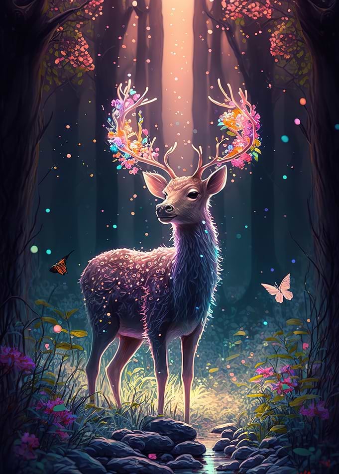 cute deer glow