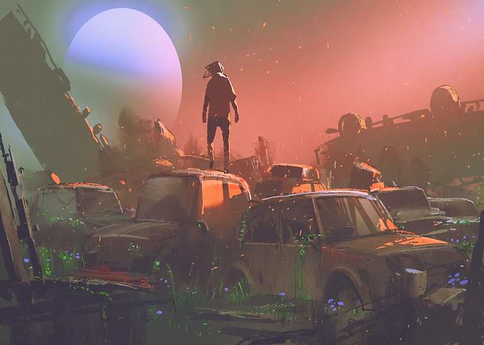 car in vehicle graveyard