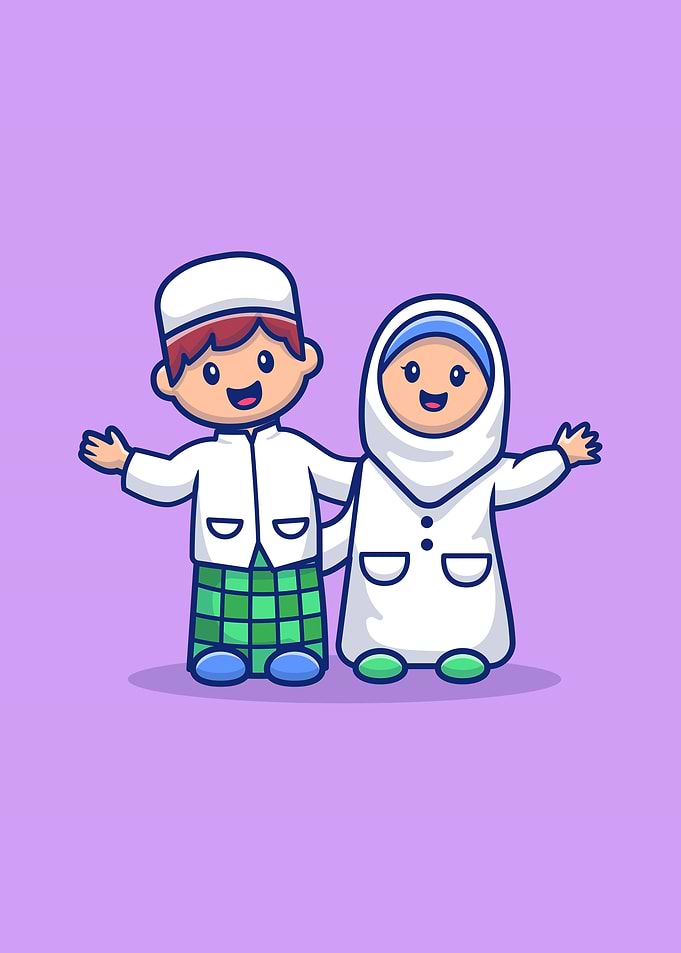Cute Girl And Boy Moslem