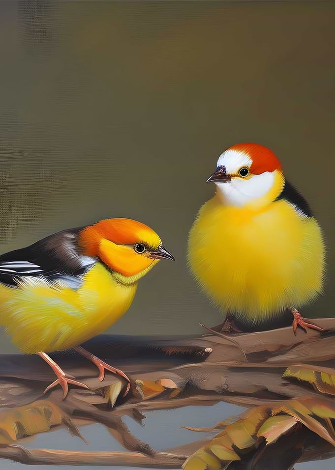 Two baby birds sitting