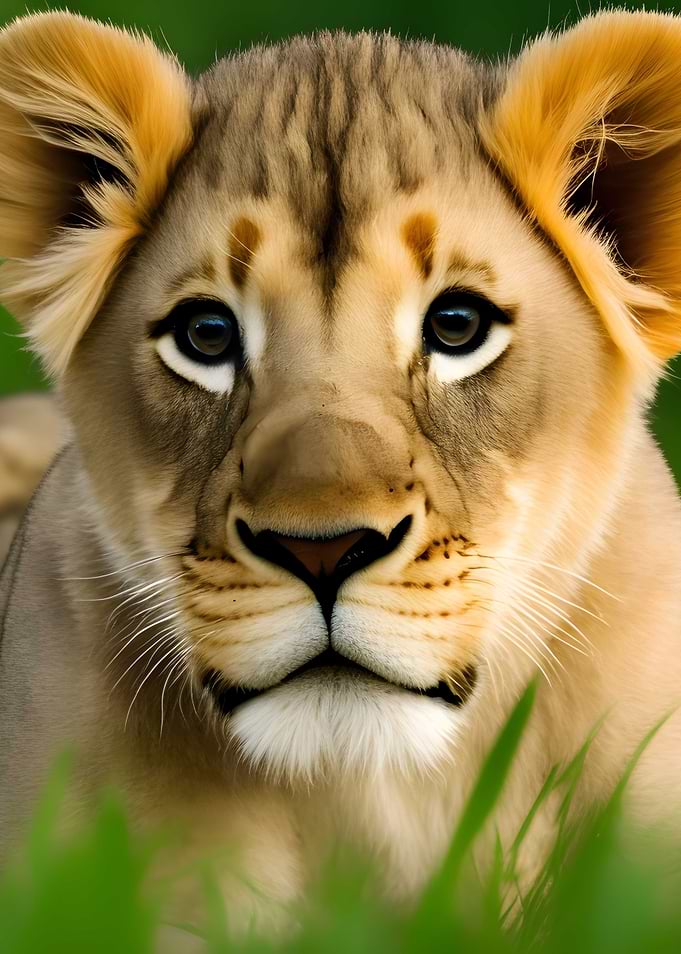 Lion laying in the grass