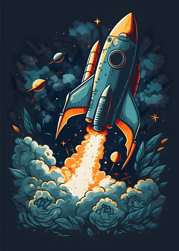 Rocket with Flower Smoke