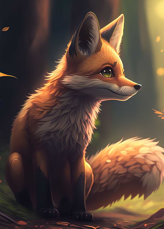 Cute baby fox
