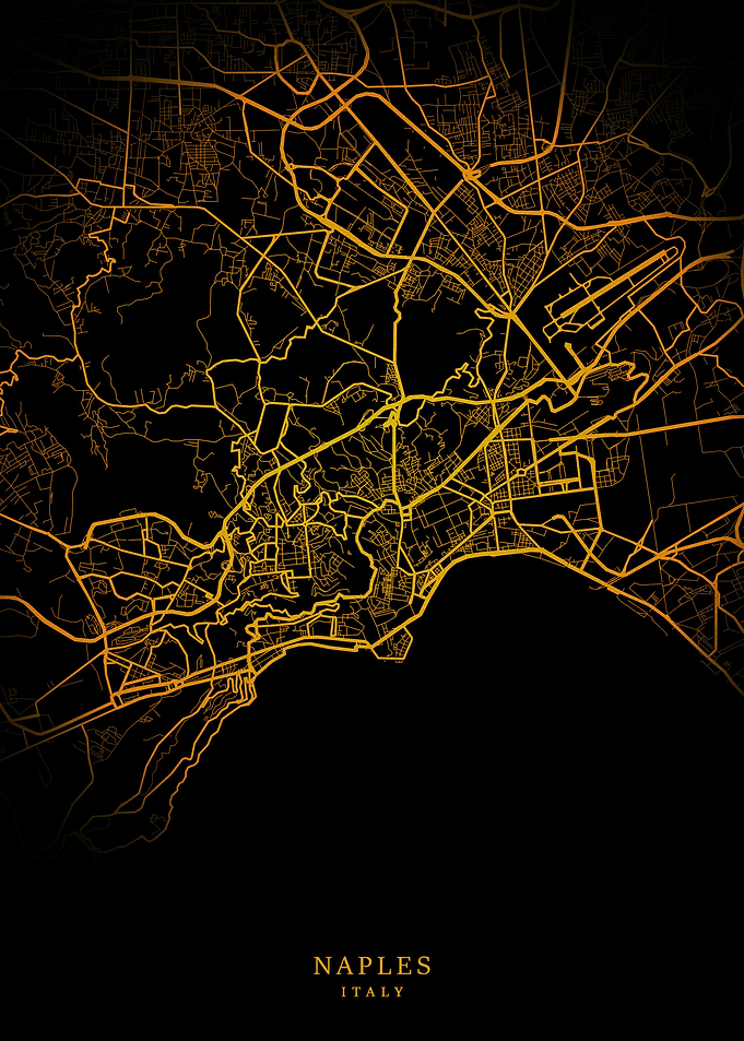 Naples City Map Gold