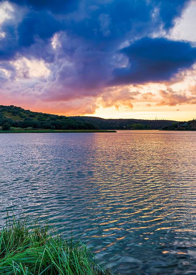Lake landscape sunset