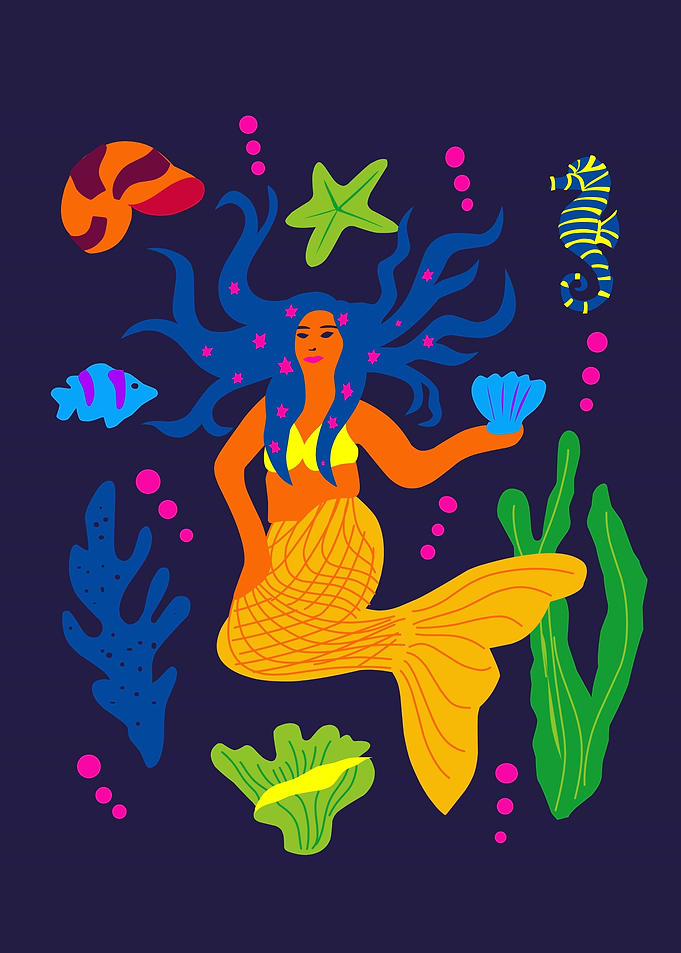 sea mermaid abstract
