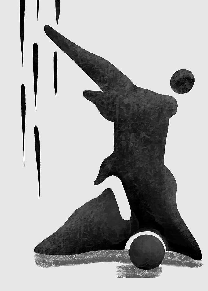 Abstract Art Black Ink