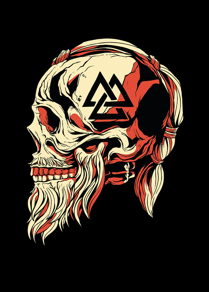 Viking Beard Skull Design
