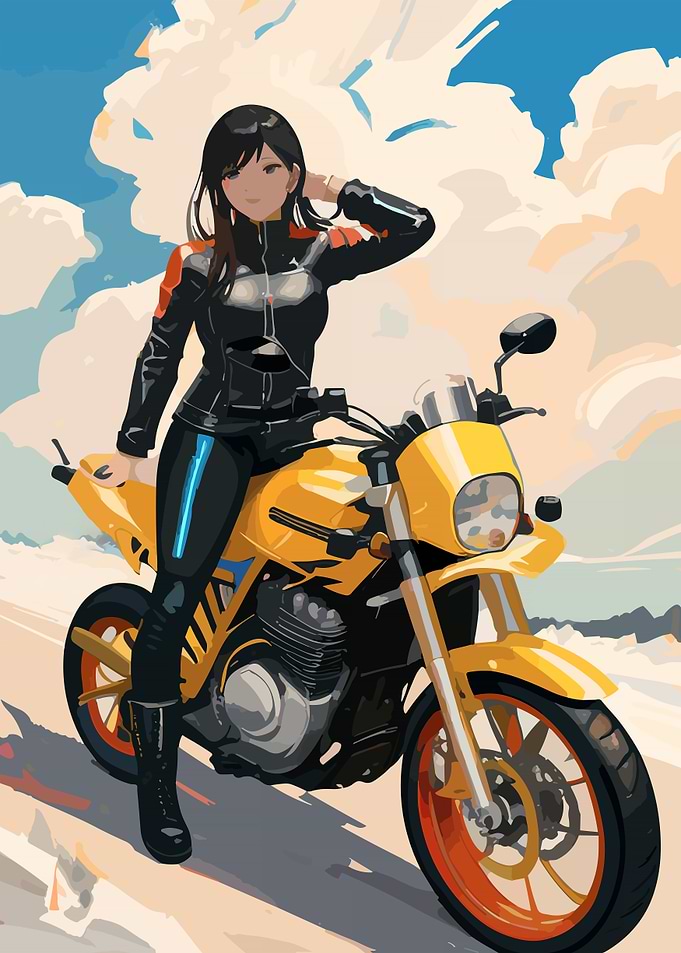 A Girl On A Yellow Bike