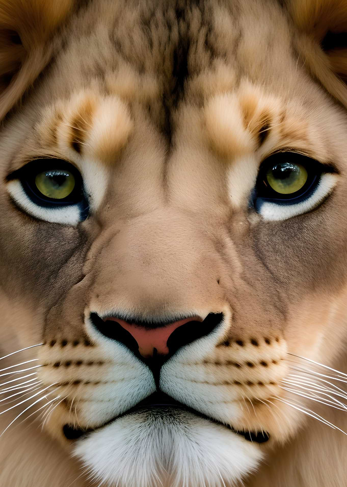 Close up of a lion face