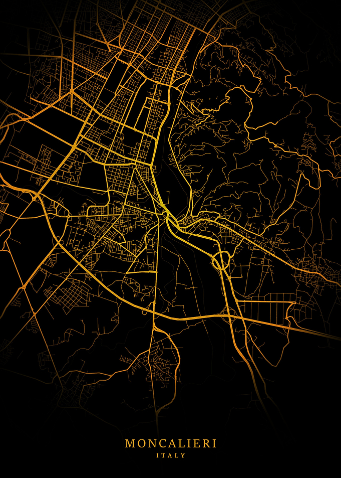 Moncalieri City Map Gold