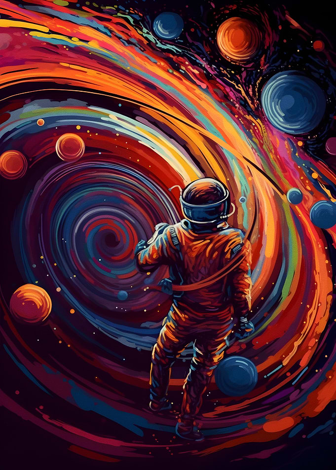 Colorful astronaut