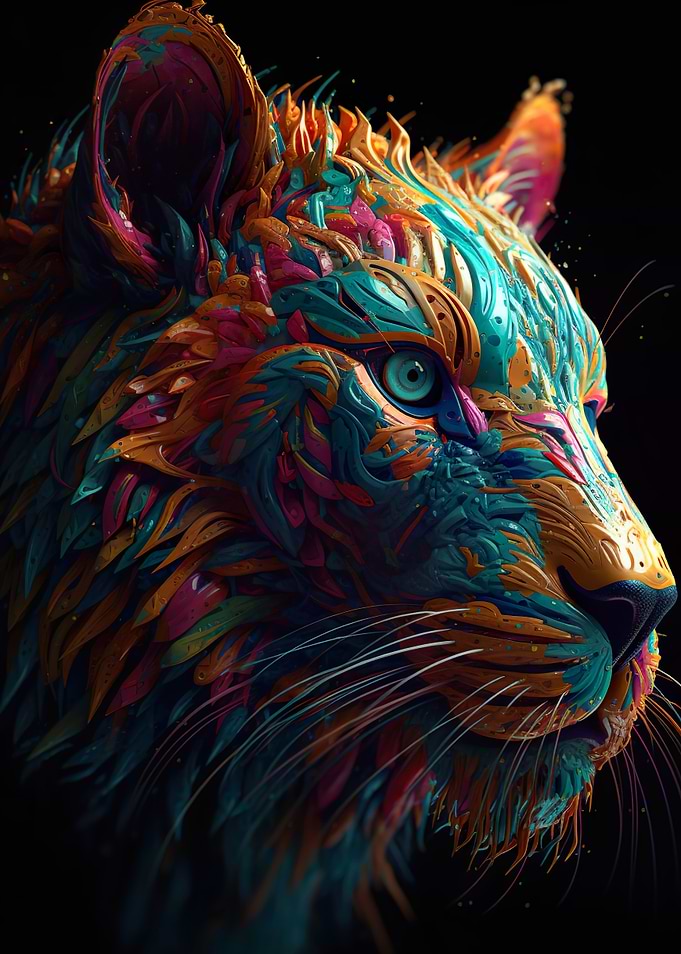 Abstract vibrant tiger