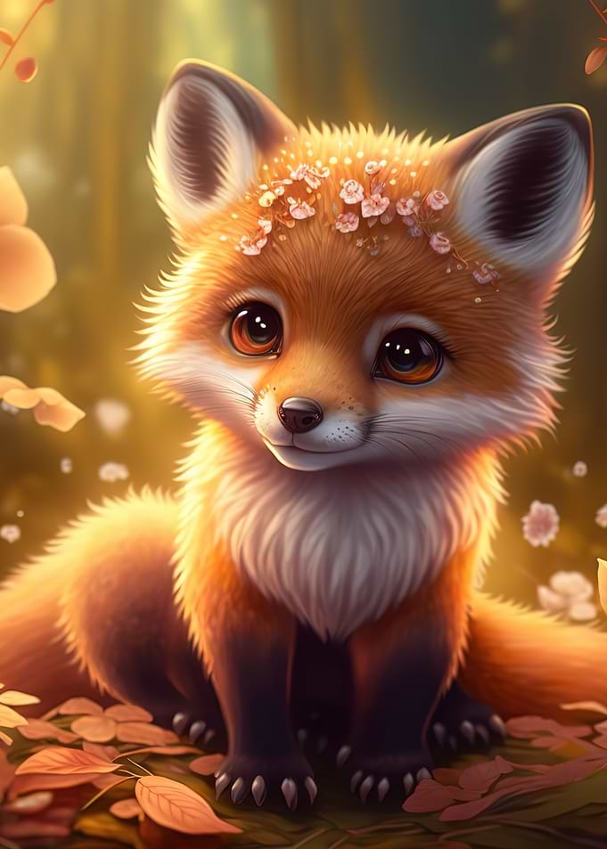 Cute baby fox