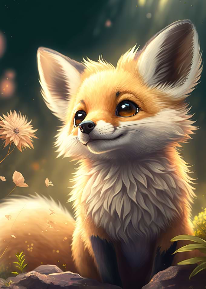 Cute baby fox