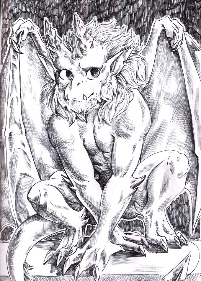 Small crouching gargoyle